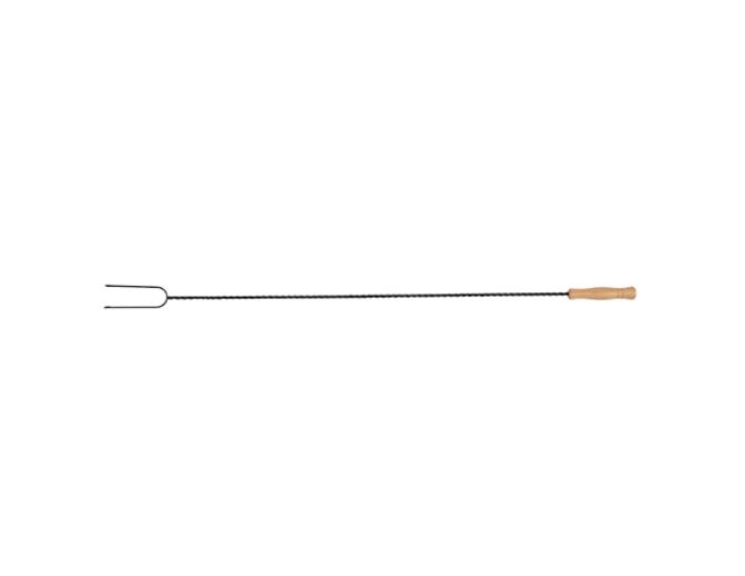 4U-Onlinehandel Brochetas para Parrilla para fogata 96 Acero Fuego Brochetas para Barbacoa Cubertería Mango de Madera Fuego
