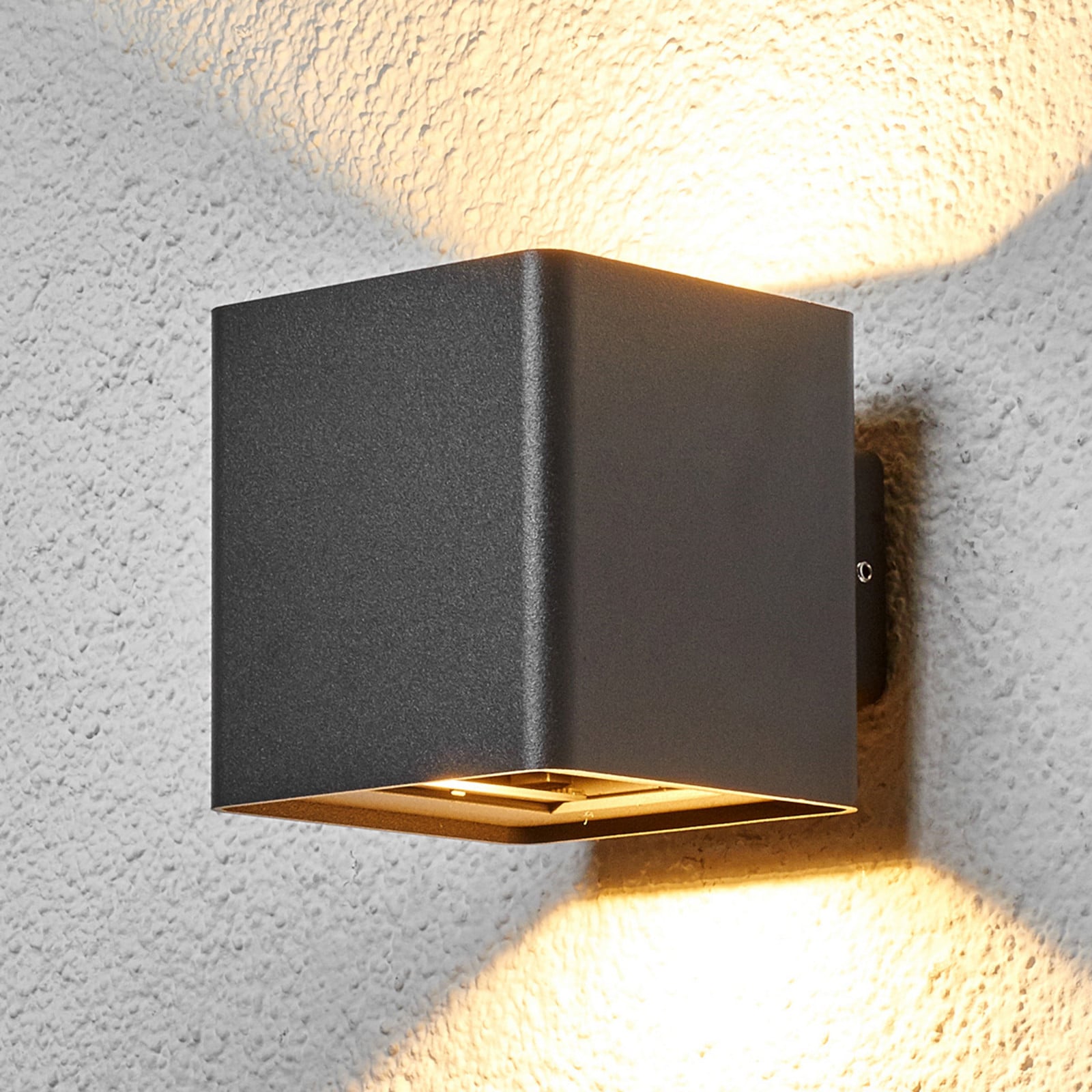 Aaron Aplique Exterior IP54 Graphite - Lucande - Balcón - Moderno - Metal - Angular
