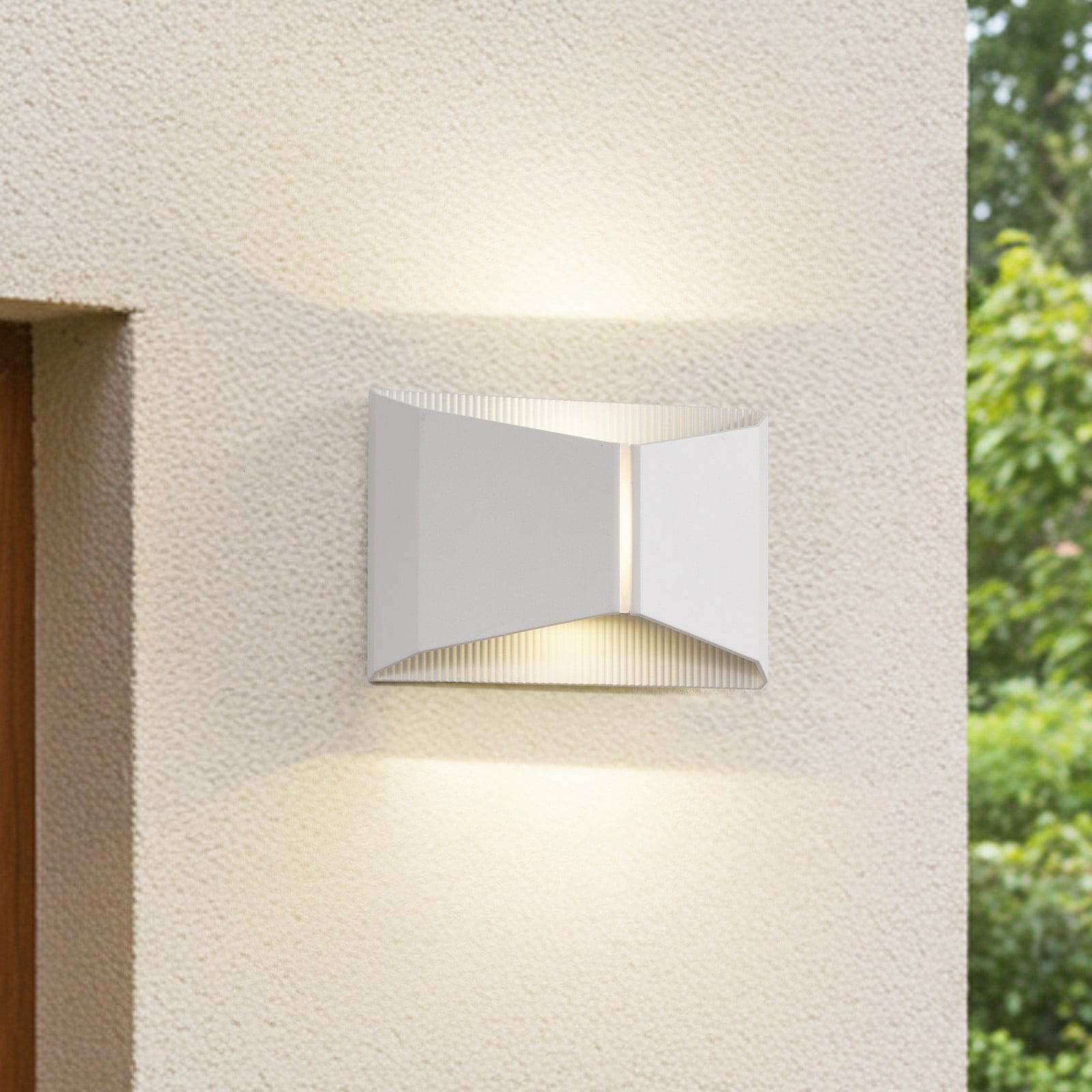 Aplique LED para exterior Anlira, arriba y abajo, blanca, IP65 - Lindby - Terraza - Moderno - Metal - Angular