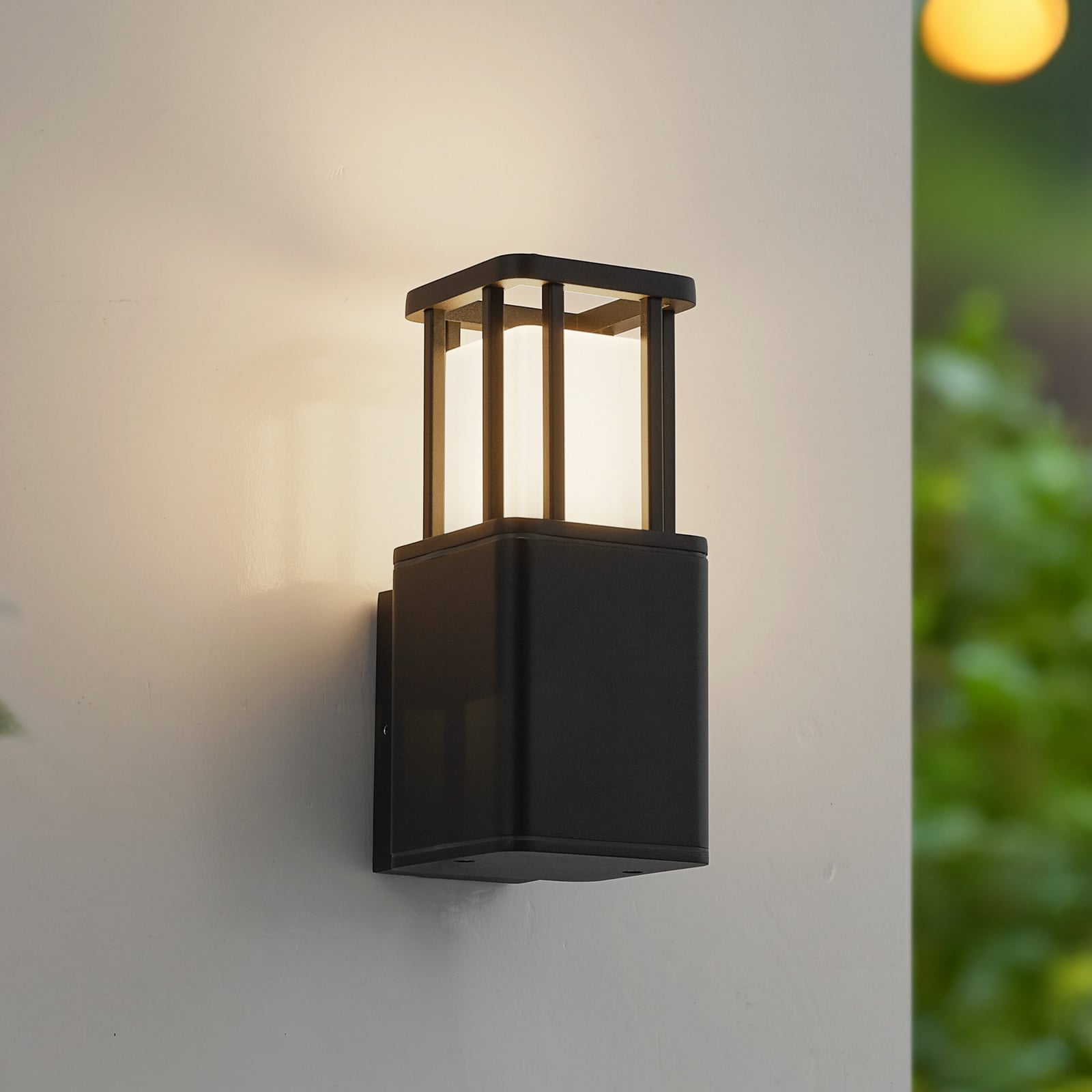 Aplique LED para exterior Dakil, negro, aluminio - Lucande - Terraza - Moderno - Angular