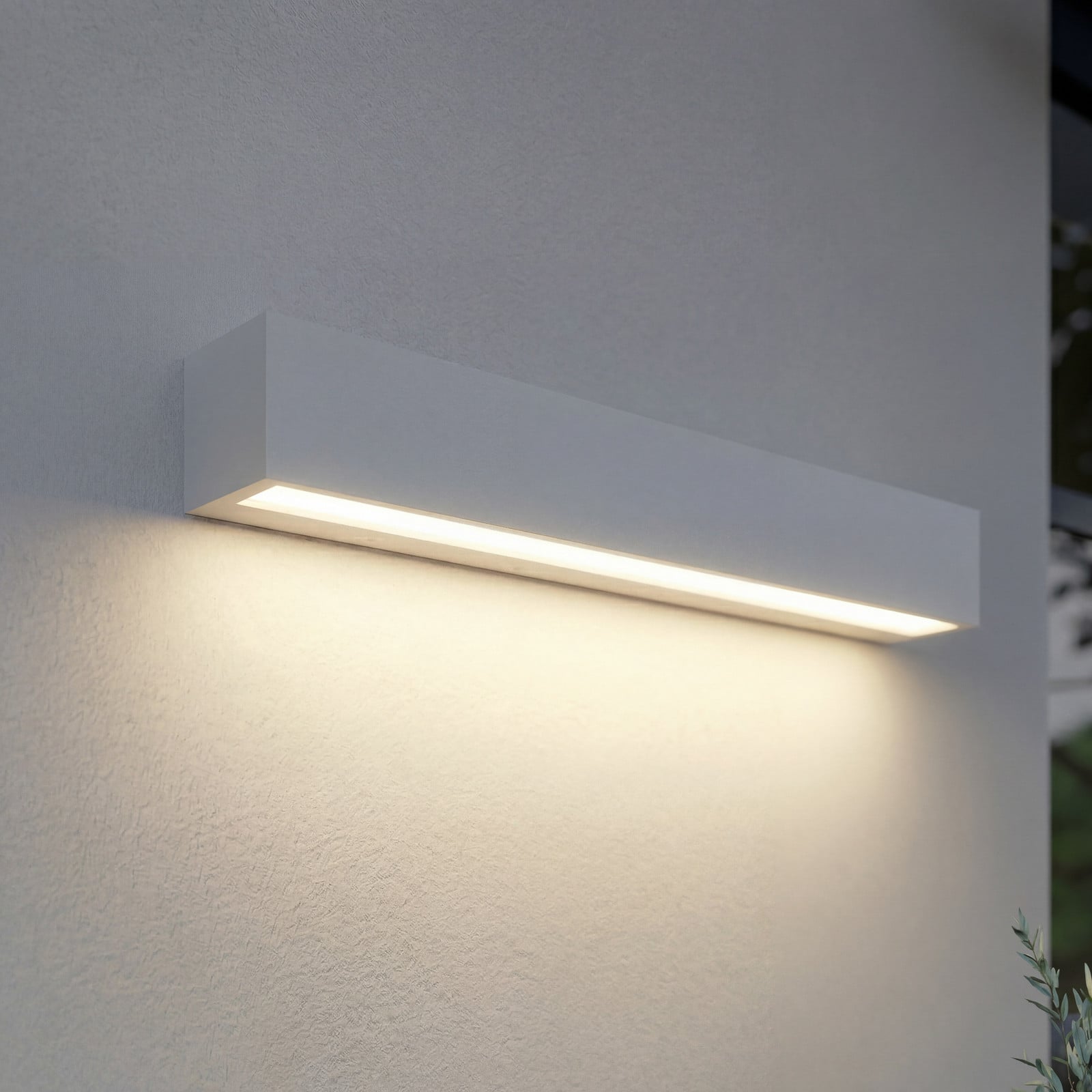 Aplique LED para exterior Lengo, 50 cm, blanca, luz hacia abajo, 3000 K - Lucande - Moderno - Aluminio - Angular