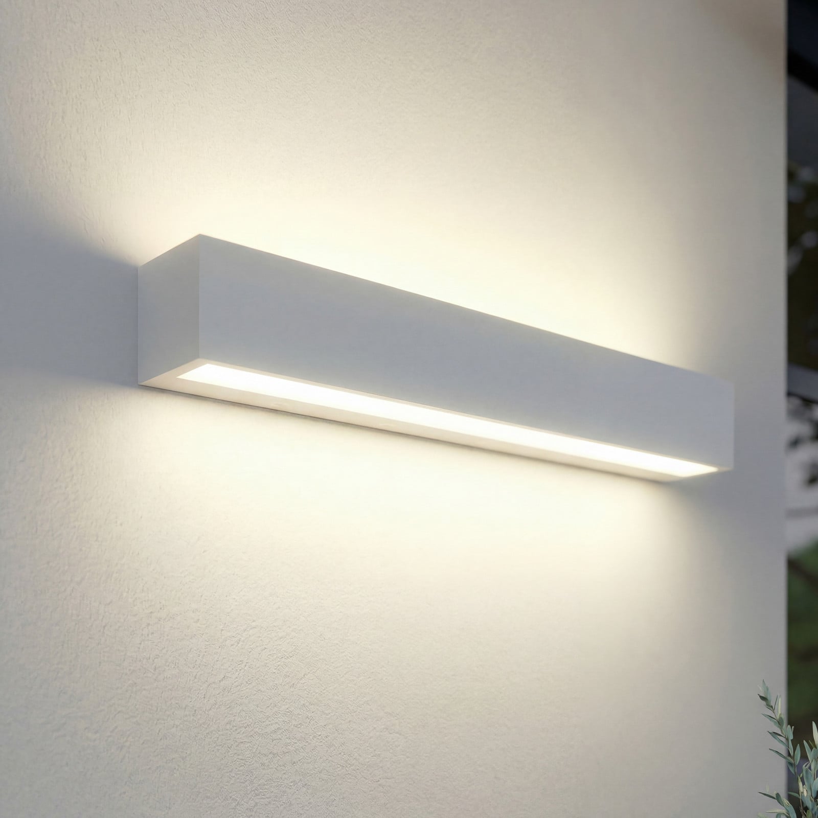 Aplique LED para exterior Lengo, 50 cm, blanca, luz hacia arriba/abajo, 3000 K Lucande - Moderno - Aluminio - Angular