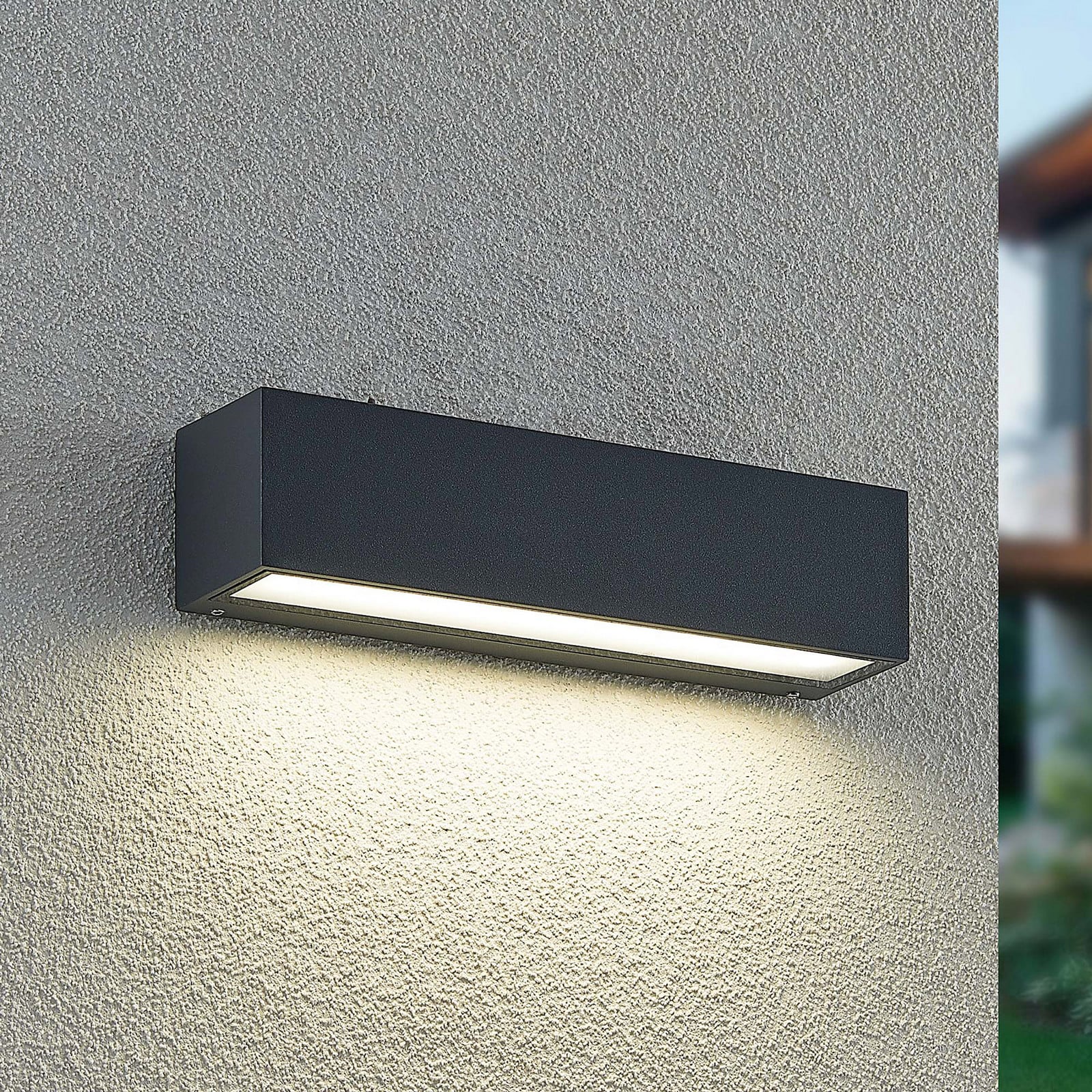 Aplique LED para exterior Lengo, Down, L25, CCT, grafito - Arcchio - Balcón - Moderno - Aluminio - Angular