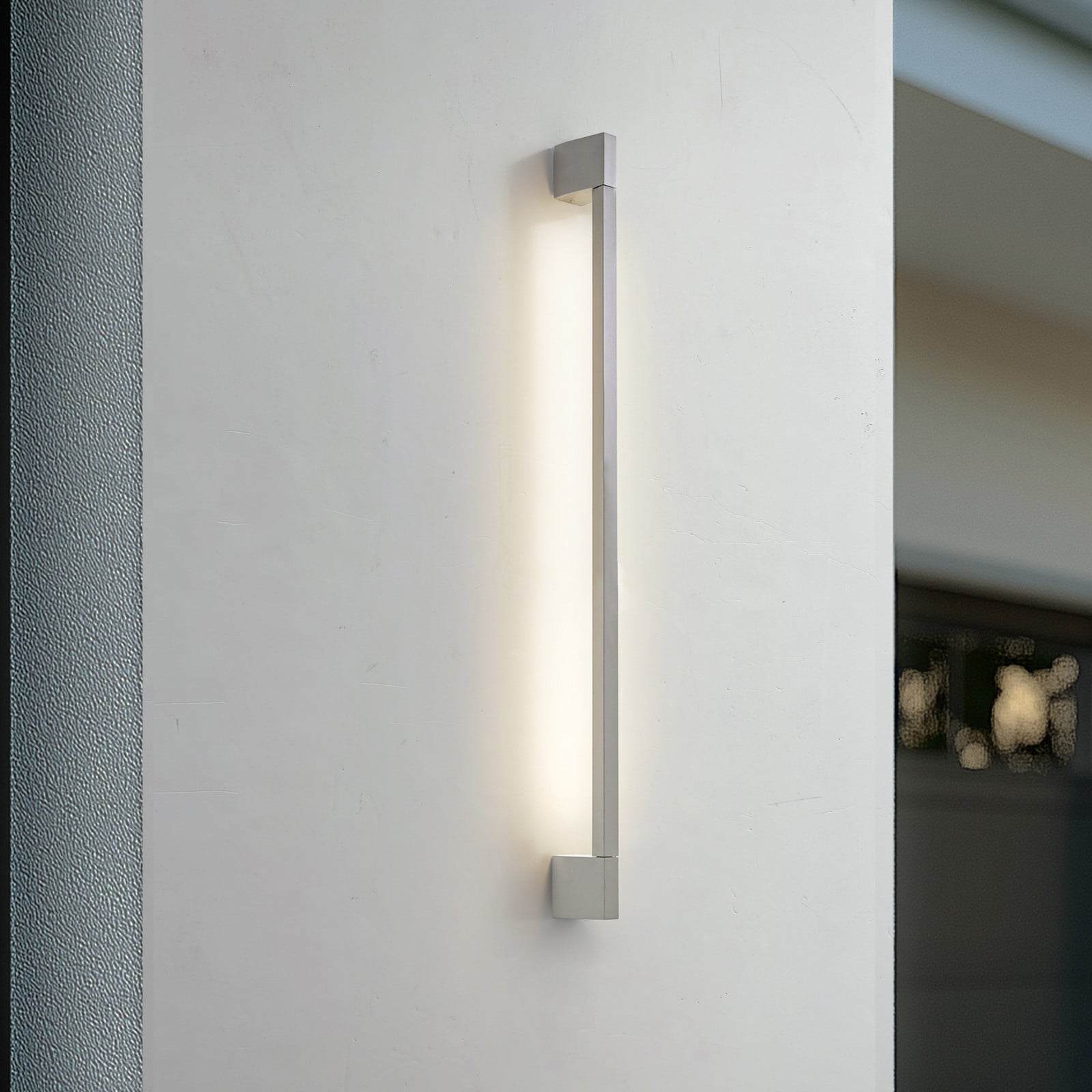 Aplique LED para exterior Neano, gris piedra, 90 cm, IP54 - Lindby - Balcón - Moderno - Aluminio