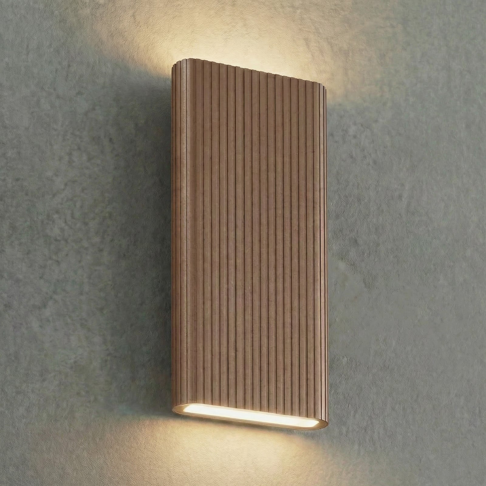 Aplique LED para exterior Raija, marrón oscuro, 40 cm, CCT - Lucande - Moderno - Aluminio - Angular
