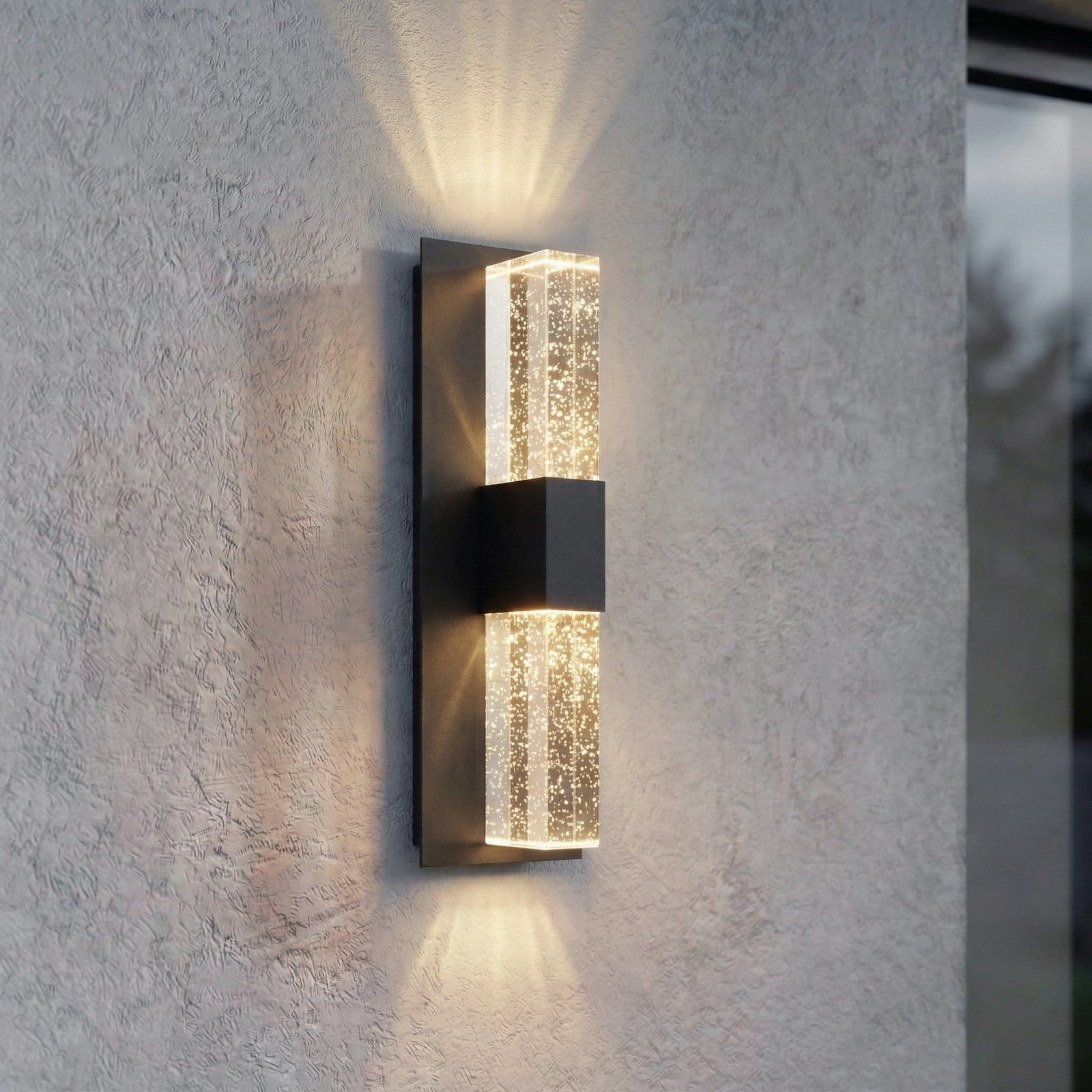 Aplique LED para exterior Velune, antracita/transparente, 46 cm, CCT - Lucande - Moderno - Aluminio - Angular