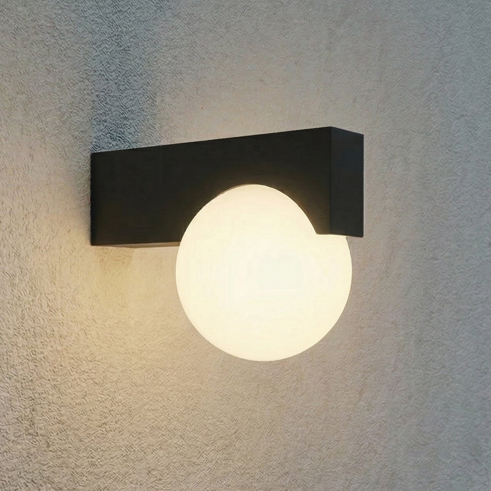 Aplique LED para exterior Vijon, negra, CCT, IP44 - Lucande - Moderno - Aluminio - Angular