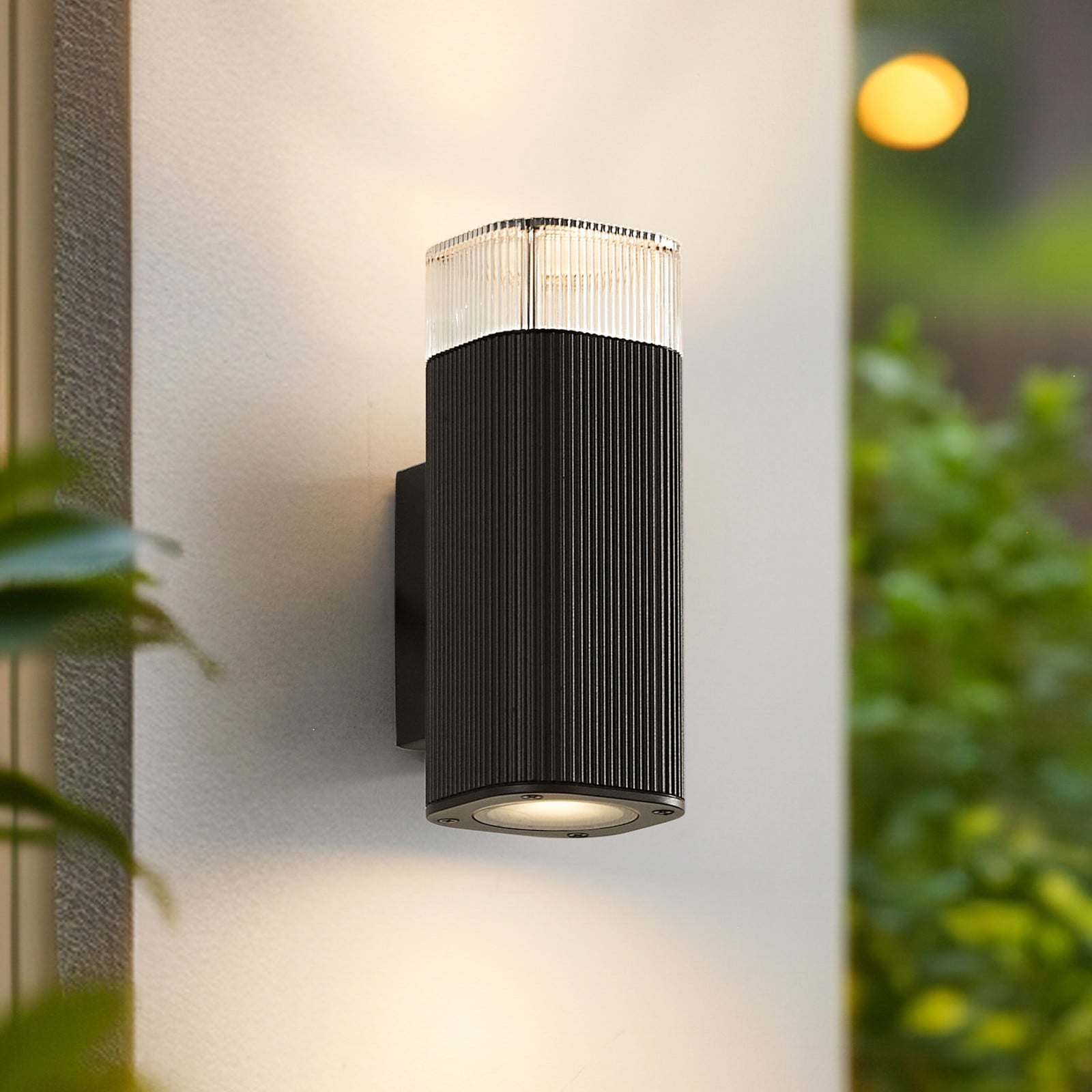 Aplique para exterior Halvar, 20 cm, negro, IP65, 2 x GU10 - Lindby - Terraza - Moderno - Metal - Angular