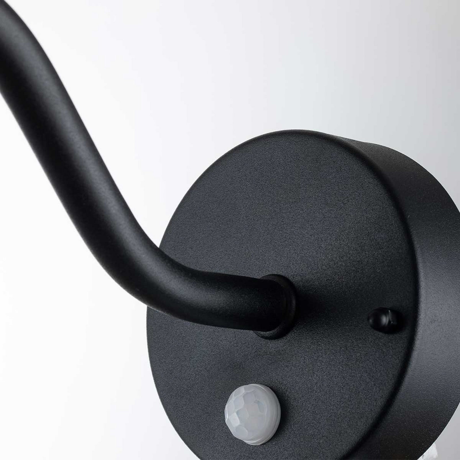 Aplique para exterior Klampenborg, negro, con sensor, IP44 - Elstead - Terraza - Rústico / Casa de campo - Acero inoxidable - Farol