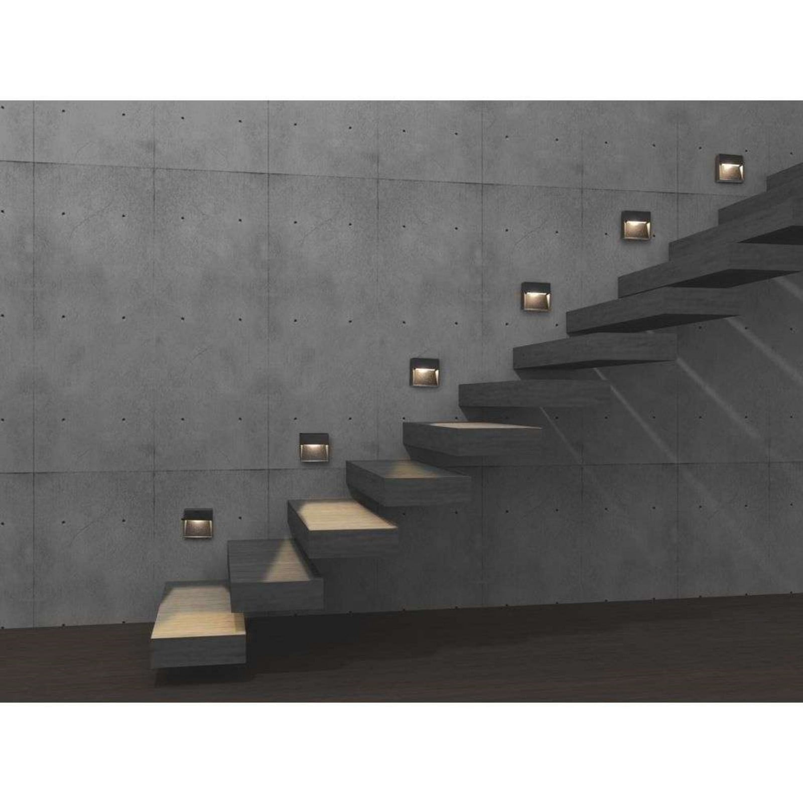 Arca Step Aplique Exterior Negro - Antidark - Terraza - Aluminio