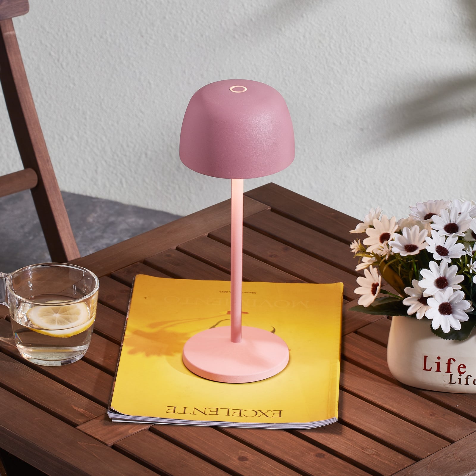 Arietty Portable Lámpara de Sobremesa Pink- Lindby - Sala de estar / salón - Moderno - Aluminio - Con pantalla