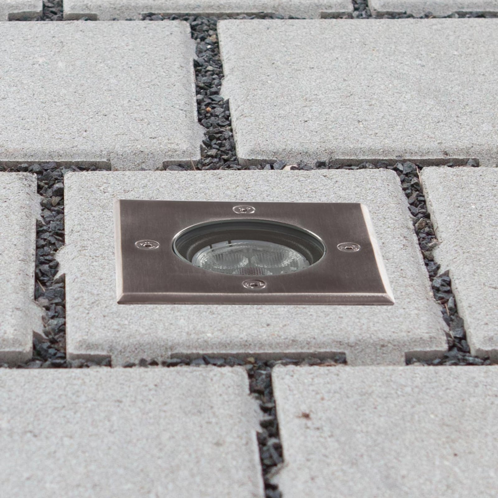 Ava LED Spot Exterior Empotrable de Suelo Steel - Lucande - Terraza - Moderno - Metal - Angular