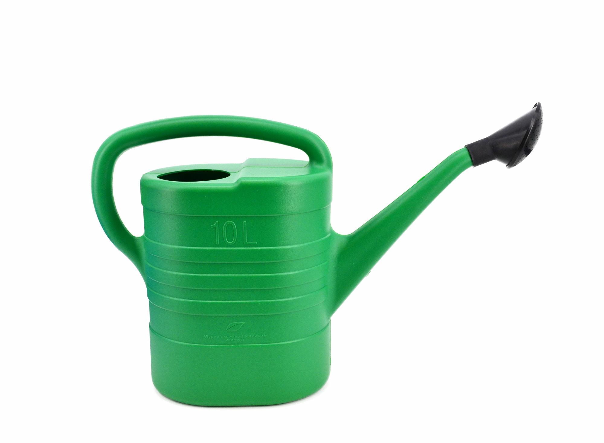AWTOOLS Regadera Plástica Verde, capacidad 10L, diseño ergonómico, distribución uniforme, material resistente, ideal para huertos y jardines