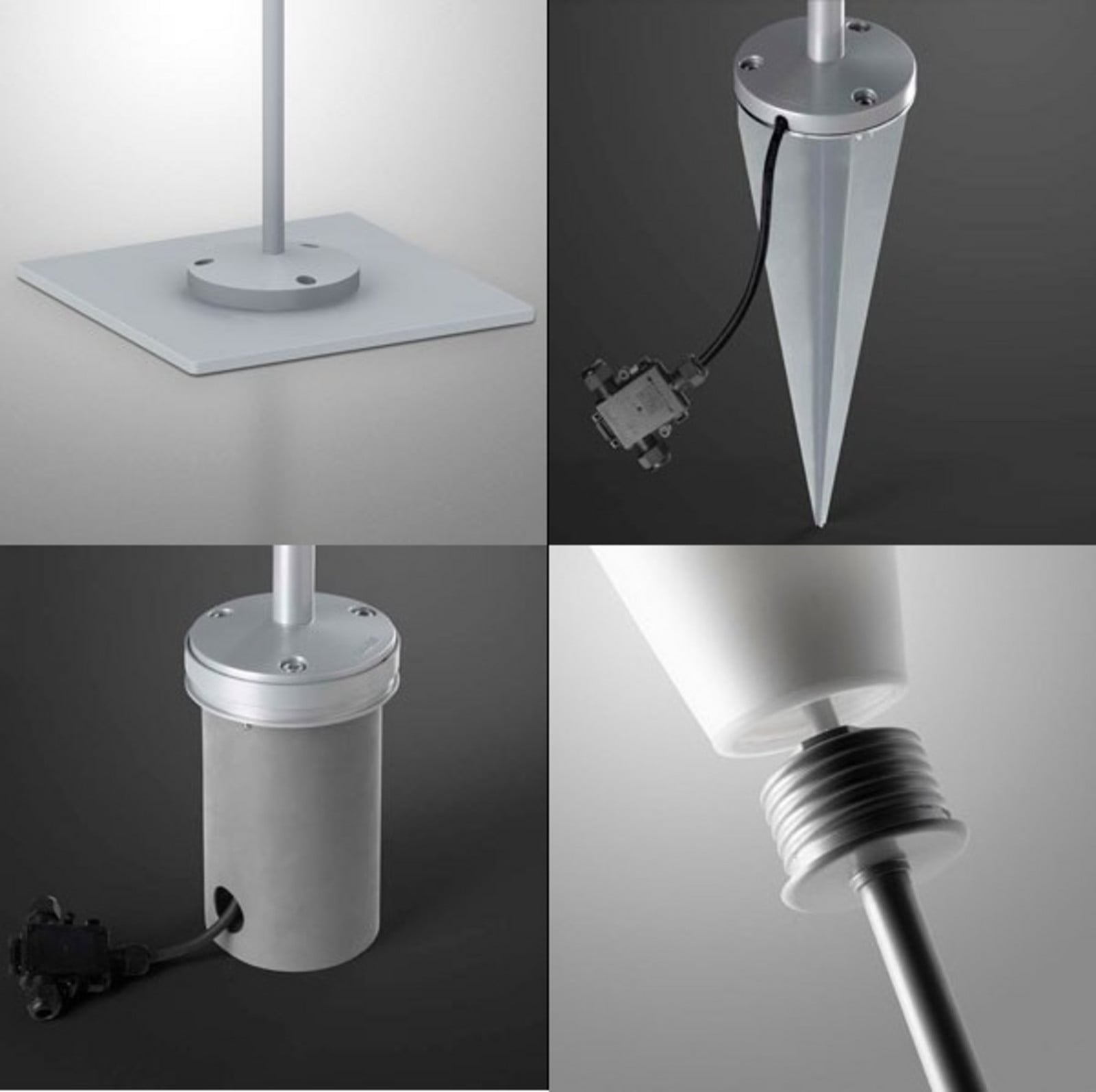 Bolardo luminoso Havana con soporte de estaca, blanca - Foscarini - Terraza - Plástico