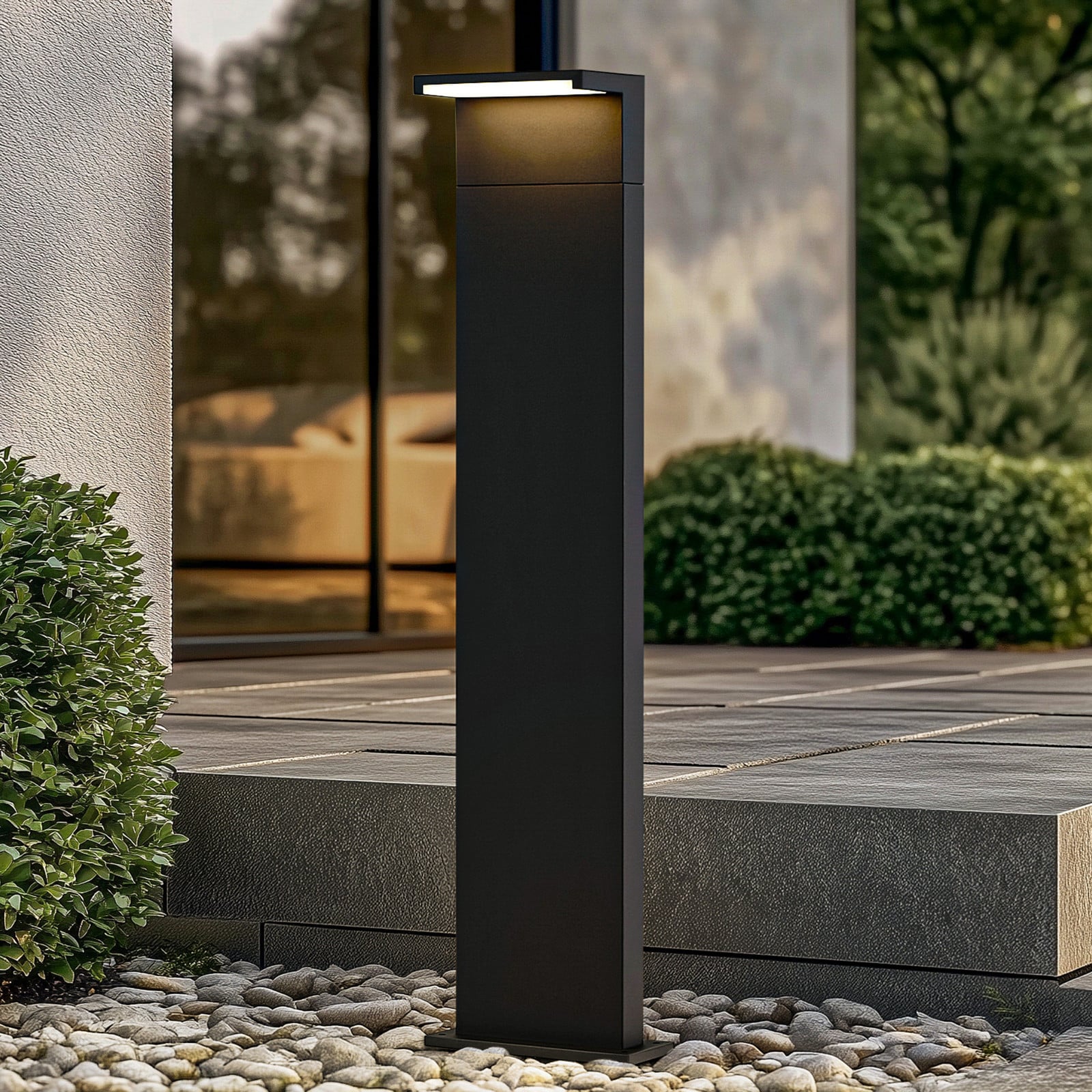 Bolardo luminoso LED Iberion, antracita, 90 cm, metal - Arcchio - Terraza - Moderno - Aluminio - Angular