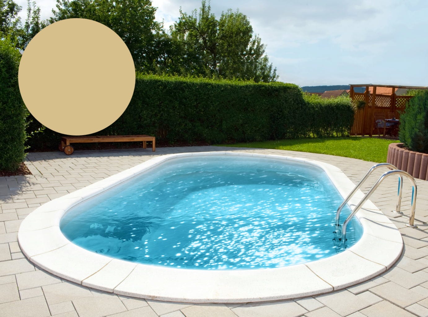 BWT Poolfolie Oval 500 x 300 x 120 cm - Sand - Stärke 0,8 mm / mit Einhängebiese P1