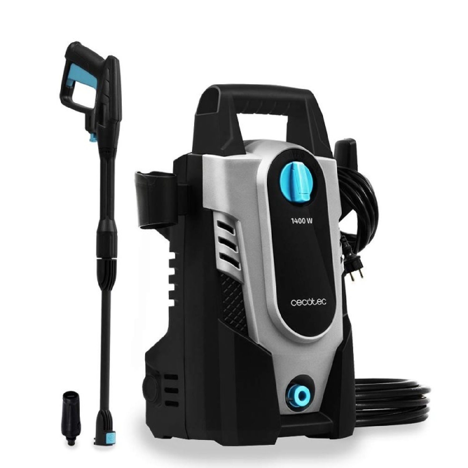 Cecotec Hidrolimpiadora de Alta Presión HydroBoost 1400 Essential. 1400W, Hogar, Jardín o Coche, Caudal de 426 l/h, Presión 105Bares, Bomba de Aluminio, Radio de Acción 9 Metros