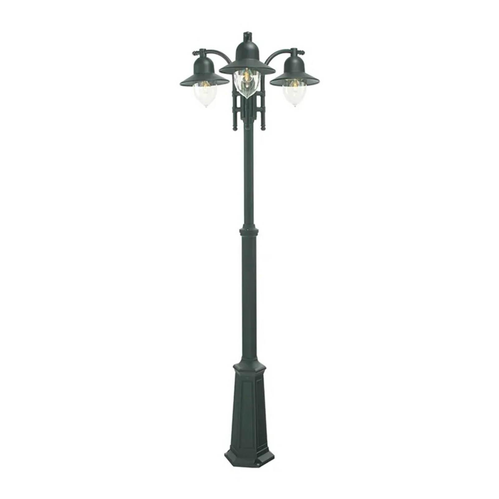 Como 3 Lámpara Exterior tipo Farola Triple Negro - Norlys - Terraza - Aluminio