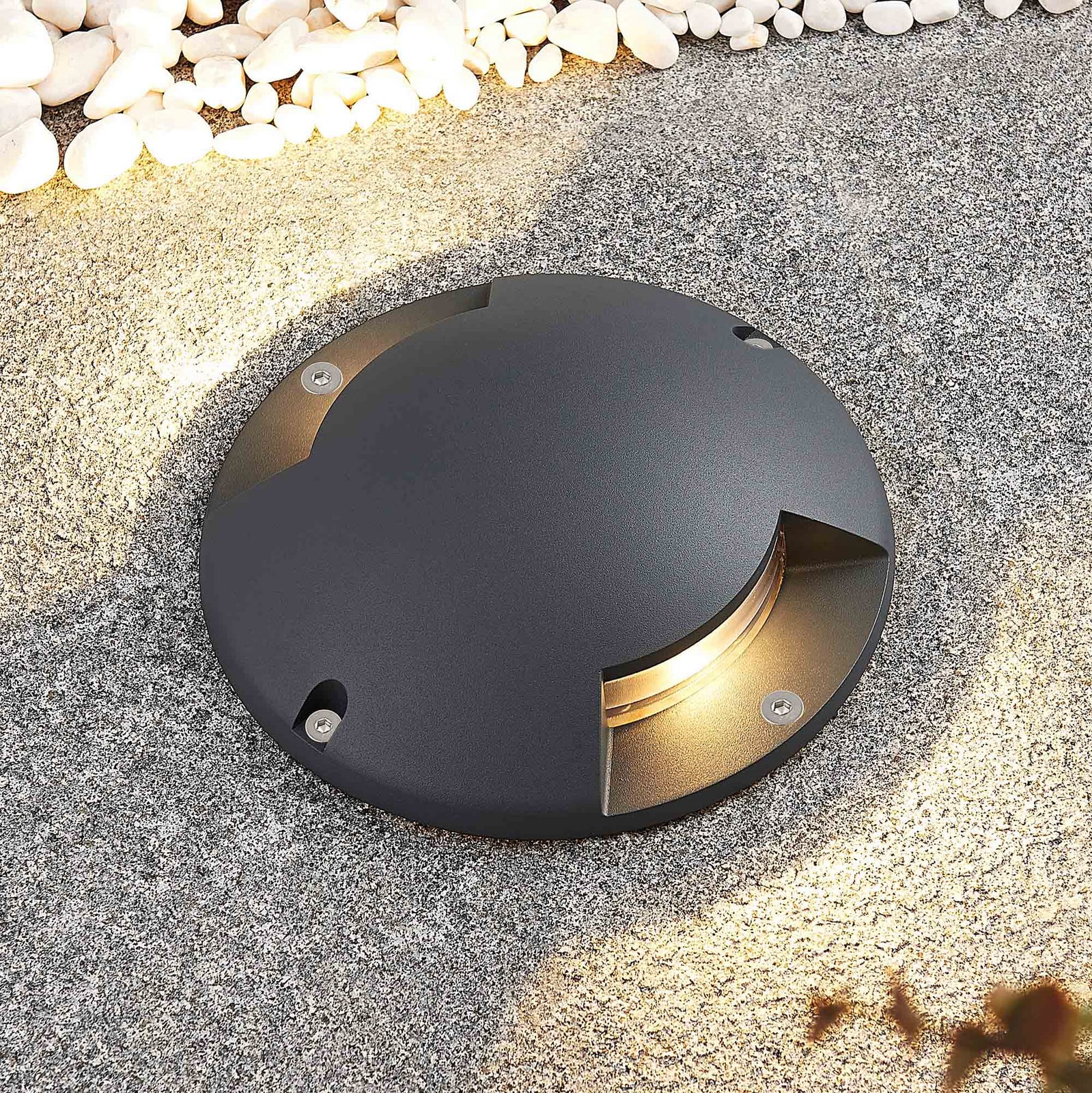 Cormac 2 LED Spot Exterior Empotrable de Suelo Dark Grey - Lindby - Terraza - Moderno - Aluminio - Redonda