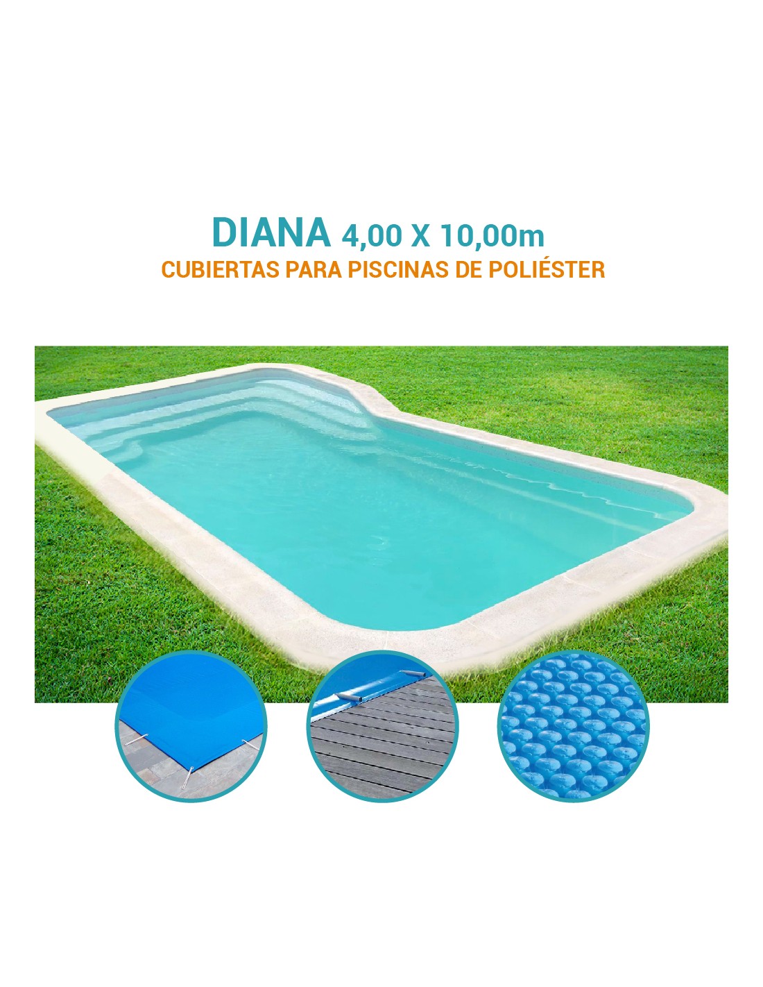 Diana | 4 x 10m | Cubiertas piscina de poliéster Coinpol