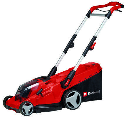 Einhell GE-CM 36/41 Li - Solo cortacésped de empuje a gasolina, ideal para jardines, batería recargable, 41 cm de ancho de corte, diseño ergonómico, color negro y rojo