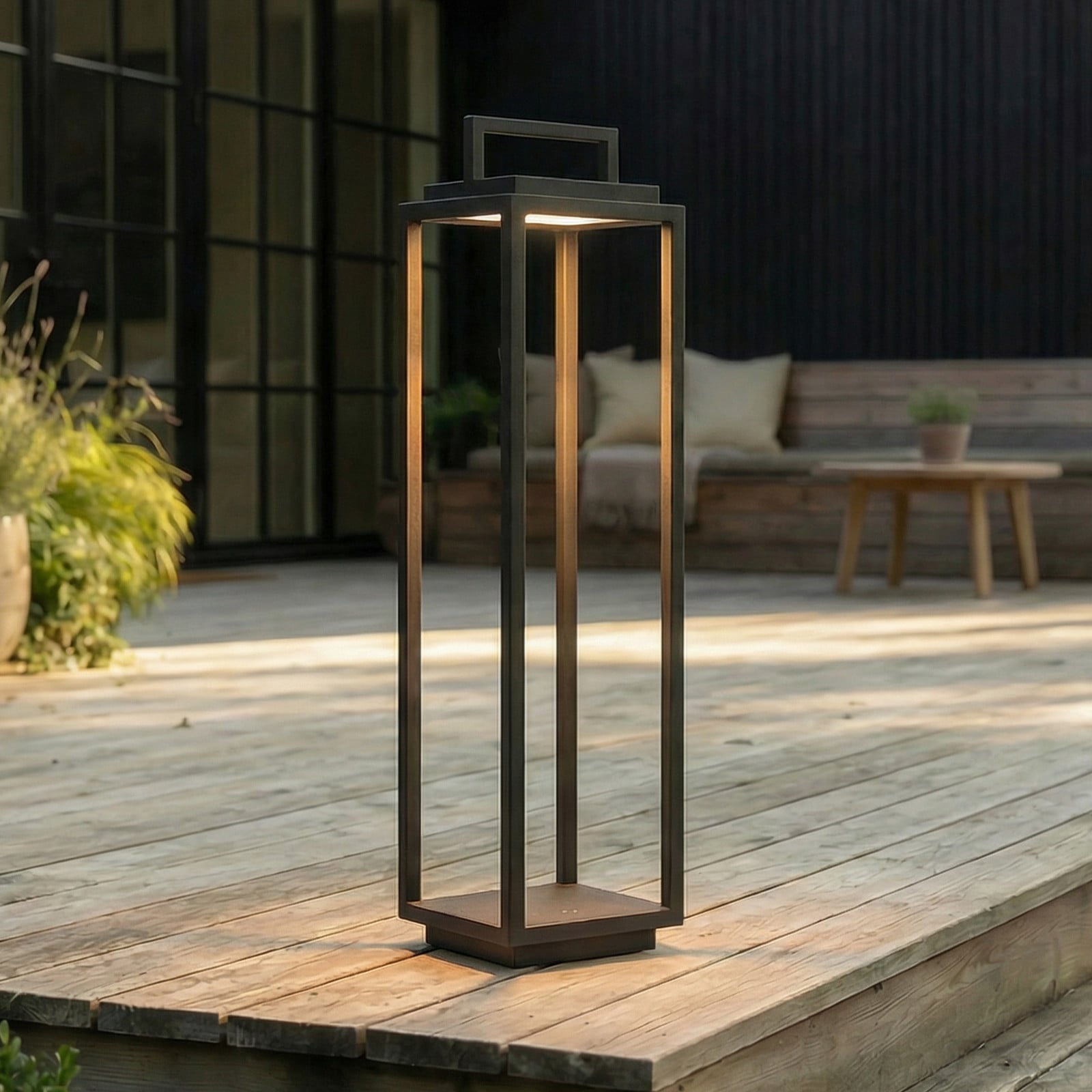 Elaja Portable Lámpara Exterior Black - Lucande - Terraza - Moderno - Metal - Farol