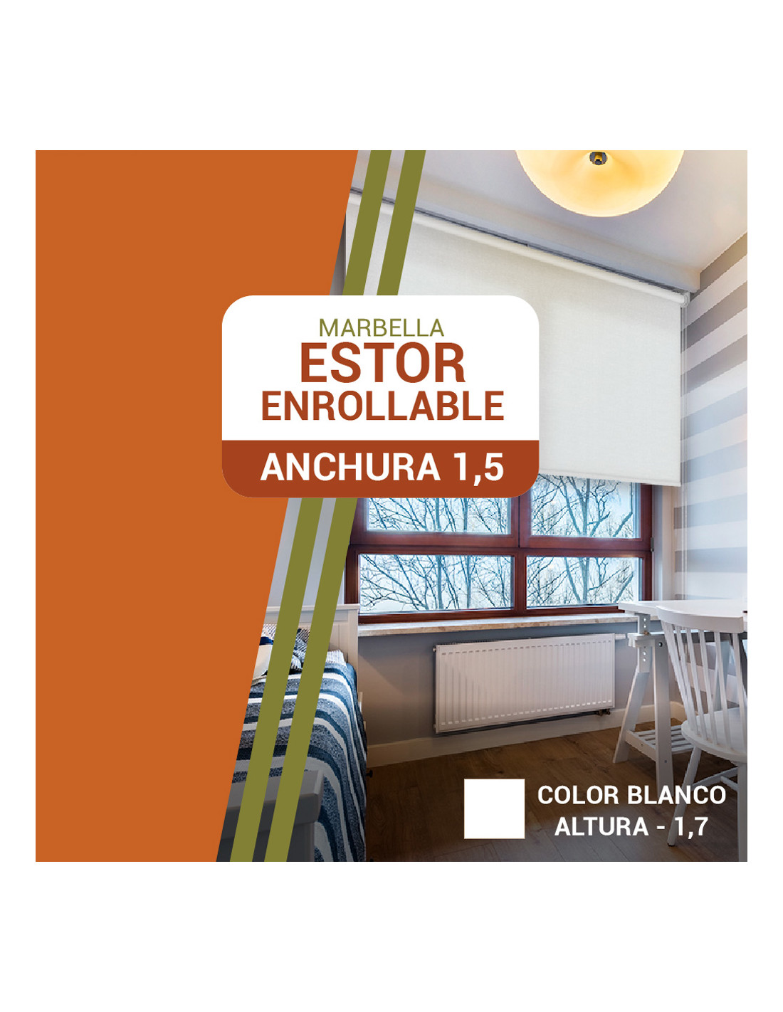 Estor Blanco 24-72h | Marbella Traslúcido | Ancho 1,5 m - Largo a Elegir
