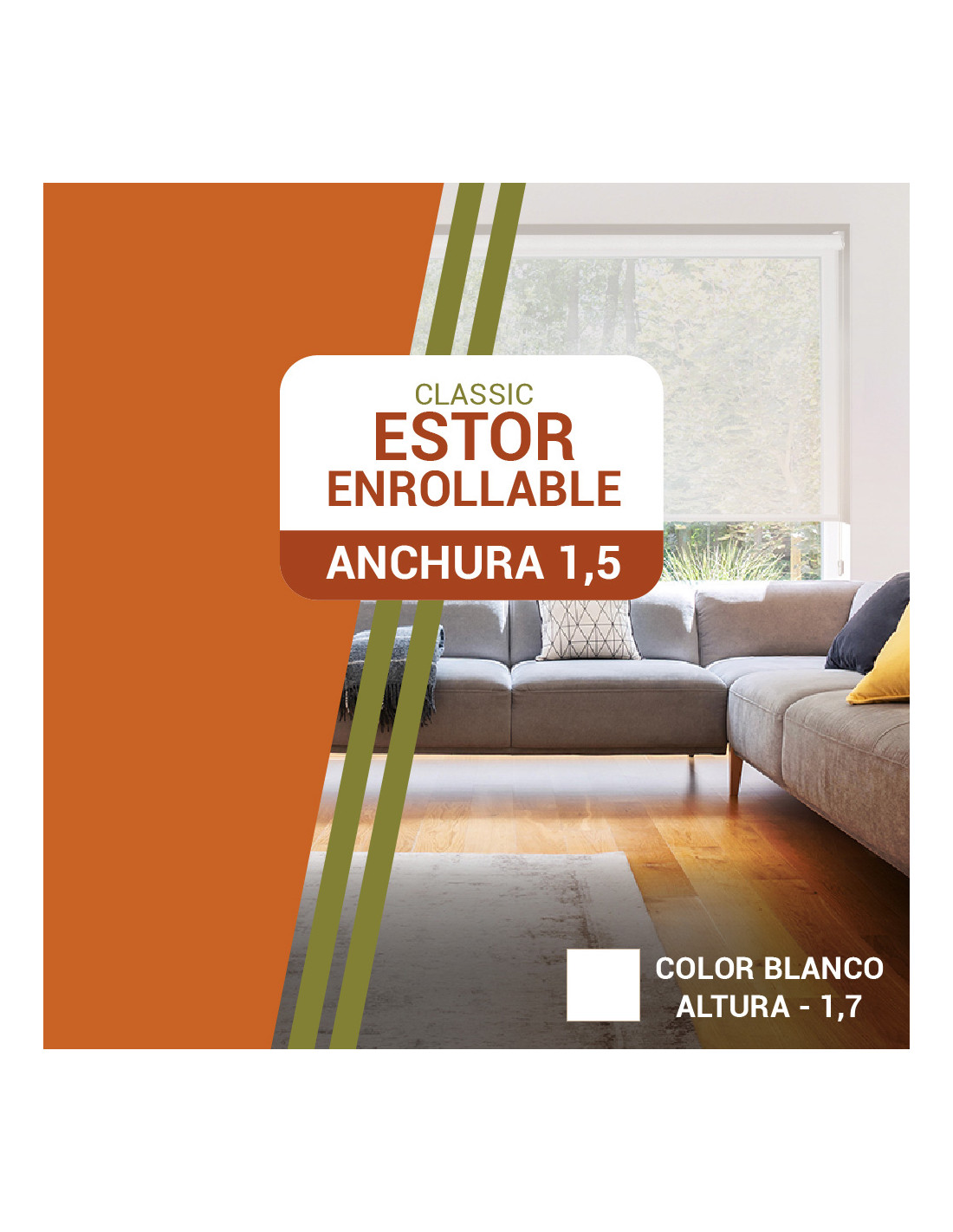 Estor Enrollable Classic Screen | Ancho 1,5 m - Largo a Elegir