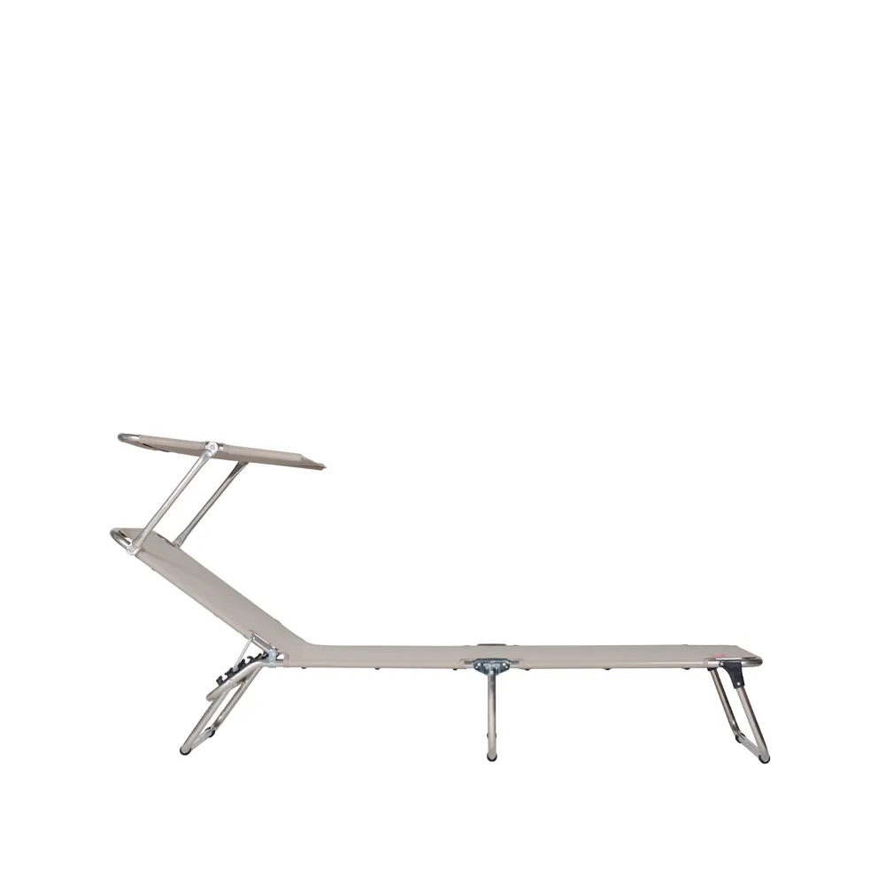 Fiam Tumbona de sol Amigo Top Tela textaline taupe, estructura de aluminio, techo solar