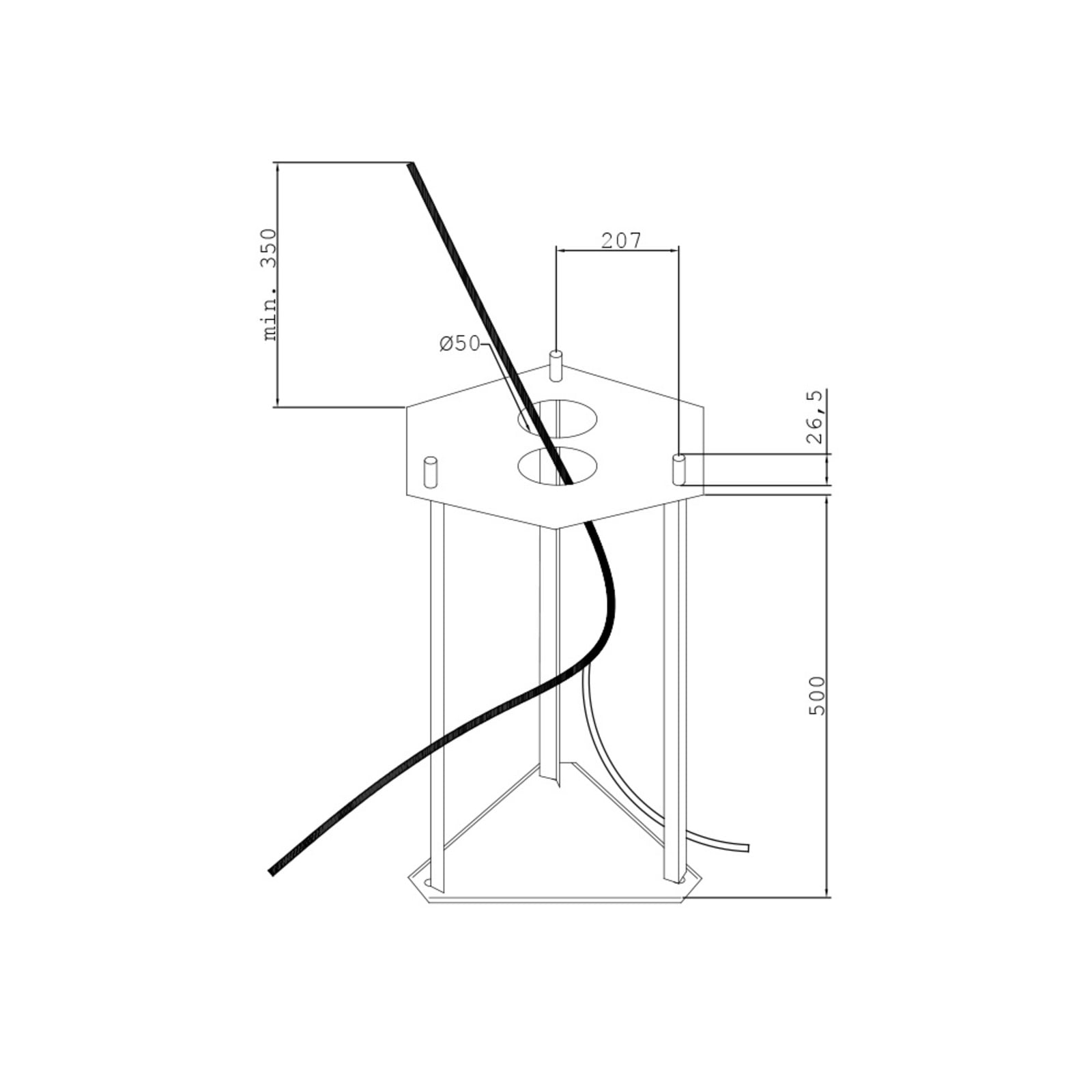 Florence 3 Lámpara Exterior tipo Farola Triple con Anclaje Negro - Norlys - Terraza - Aluminio