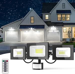 Foco Led Exterior 100W 10000LM Focos con Sensor Movimiento, 6500K Blanco Frío Iluminación de seguridad, IP65 Impermeable Proyector LED Floodlight para jardín,patio,parking, hotel,naves,garaje