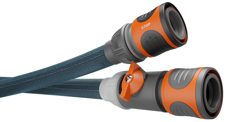 Gardena Liano Xtreme 1/2 pulgadas, set 10m + Conector de Grifo de interior: Manguera de jardín ultra robusta de tejido, para grifos de agua interiores, resistente a la climatología (18490-20)