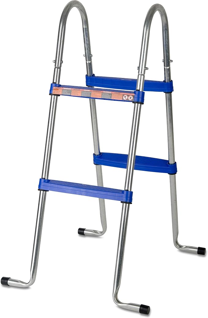 Gre AR109 Escalera acero galvanizado piscinas elevadas antidesliz 98 cm
