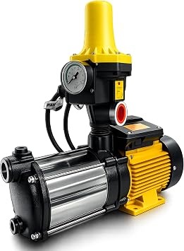 Grupo de Presión de Agua 0.37 kW - 0.5 CV Automático con Controlador – Bomba de Agua Presurizadora Doméstica para Casa, Jardín y Riego, Sistema Automático de Presión · Fluvia