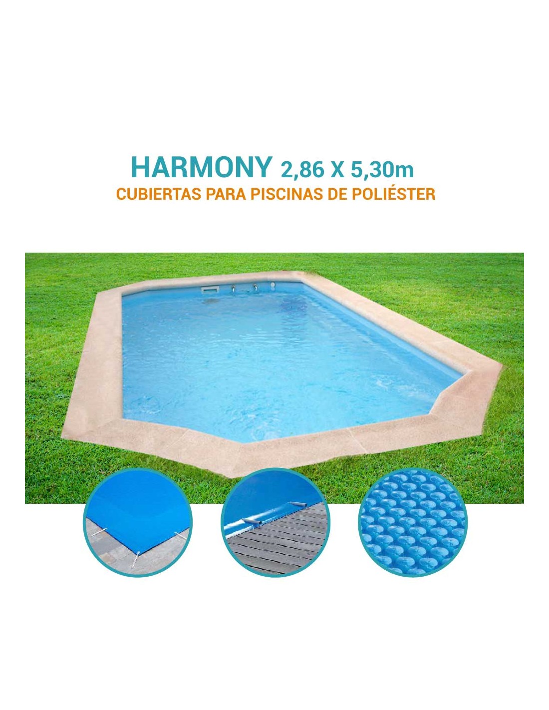 Harmony 2 | 2,86 x 5,30m | Cubiertas piscina de poliéster Prodofibra