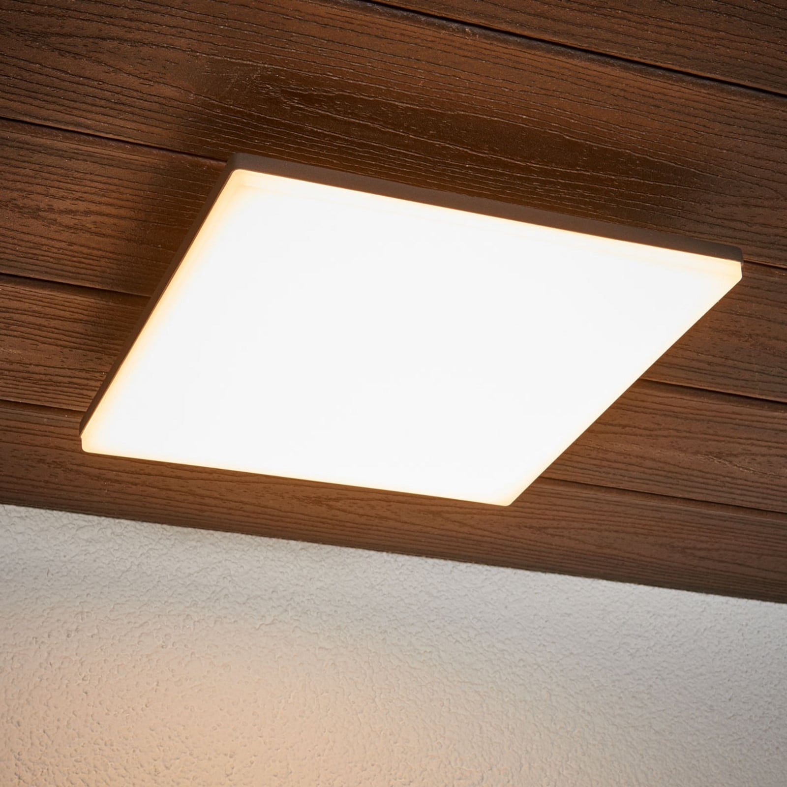 Henni Udendørs Lámpara de Techo w/Sensor Dark Grey/White - Lucande - Balcón - Moderno - Metal - Angular