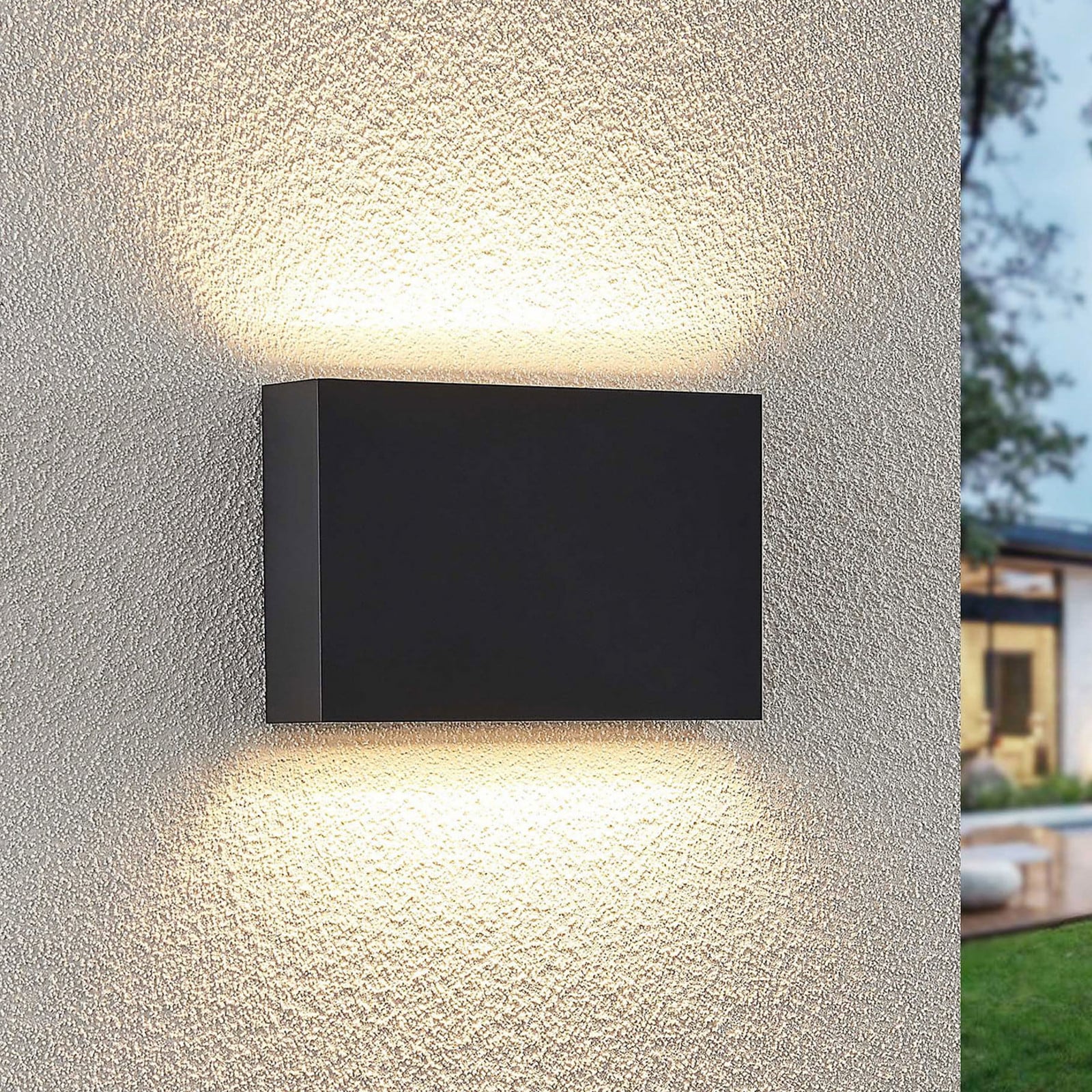 Jarte Up/Down Aplique de Pared Exterior Dark Grey - Lindby - Balcón - Moderno - Plástico - Angular