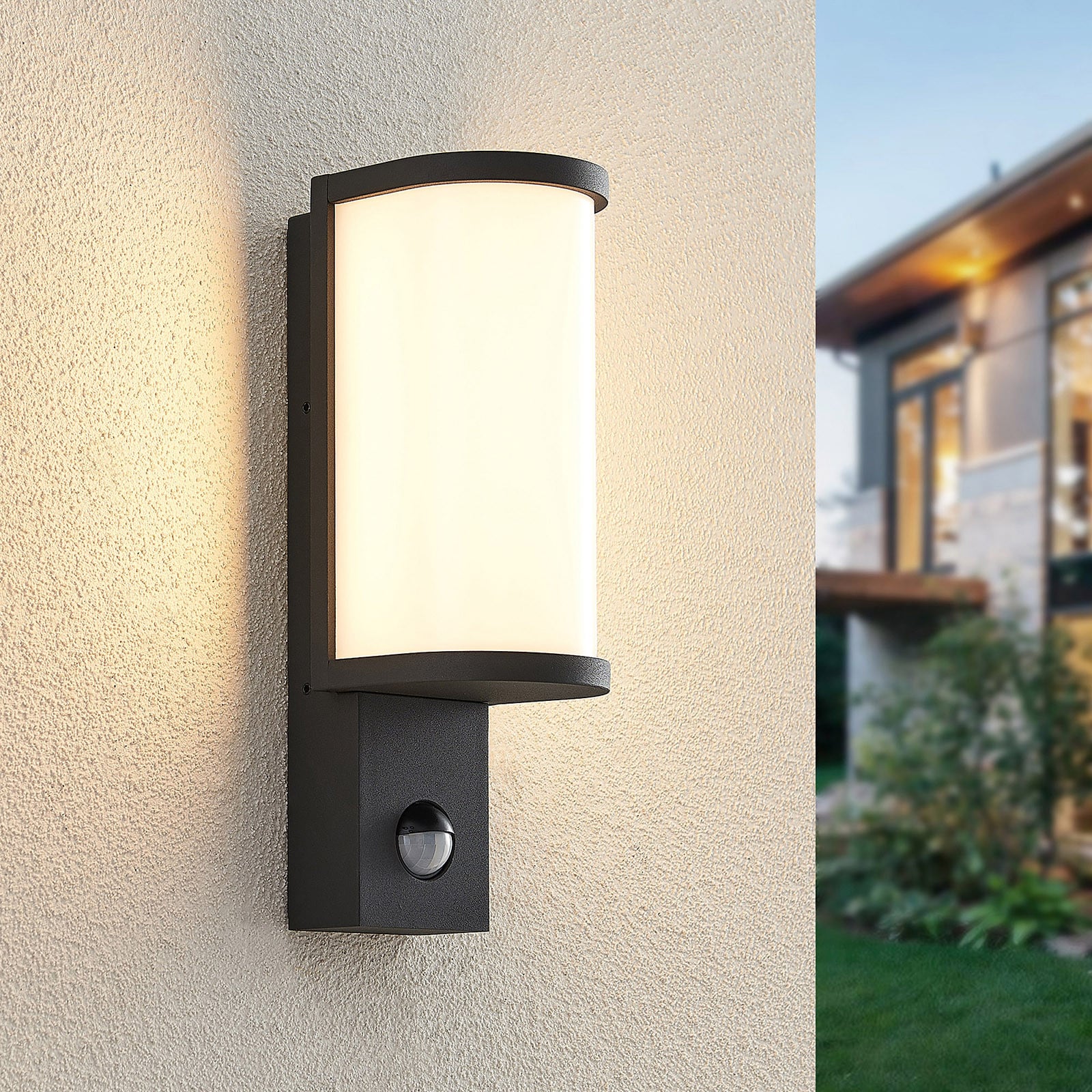 Jokum LED ExteriorAplique de Pared w/Sensor Graphite - Lucande - Moderno - Metal