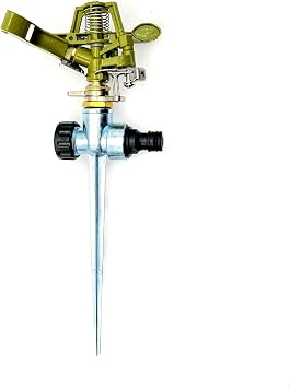 JZK Aspersor de agua de impulso de impacto de metal de aleación de zinc giratorio de 360 grados para jardín, pico de aspersor de césped, aspersor de riego de césped, pulverizador de riego