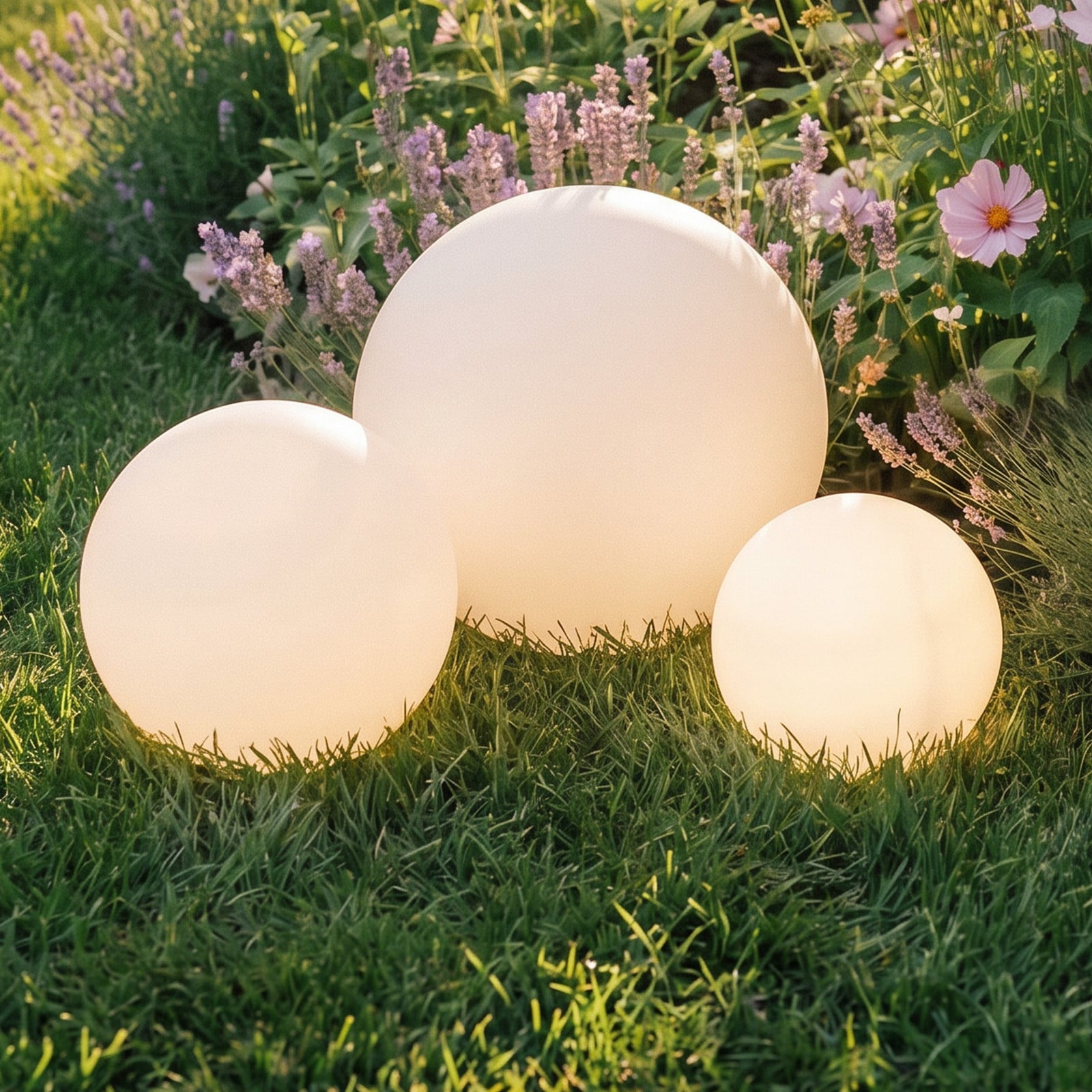 Lago Lámpara Solar 3 pcs. White - Lindby - Terraza - Moderno - Plástico - Globo