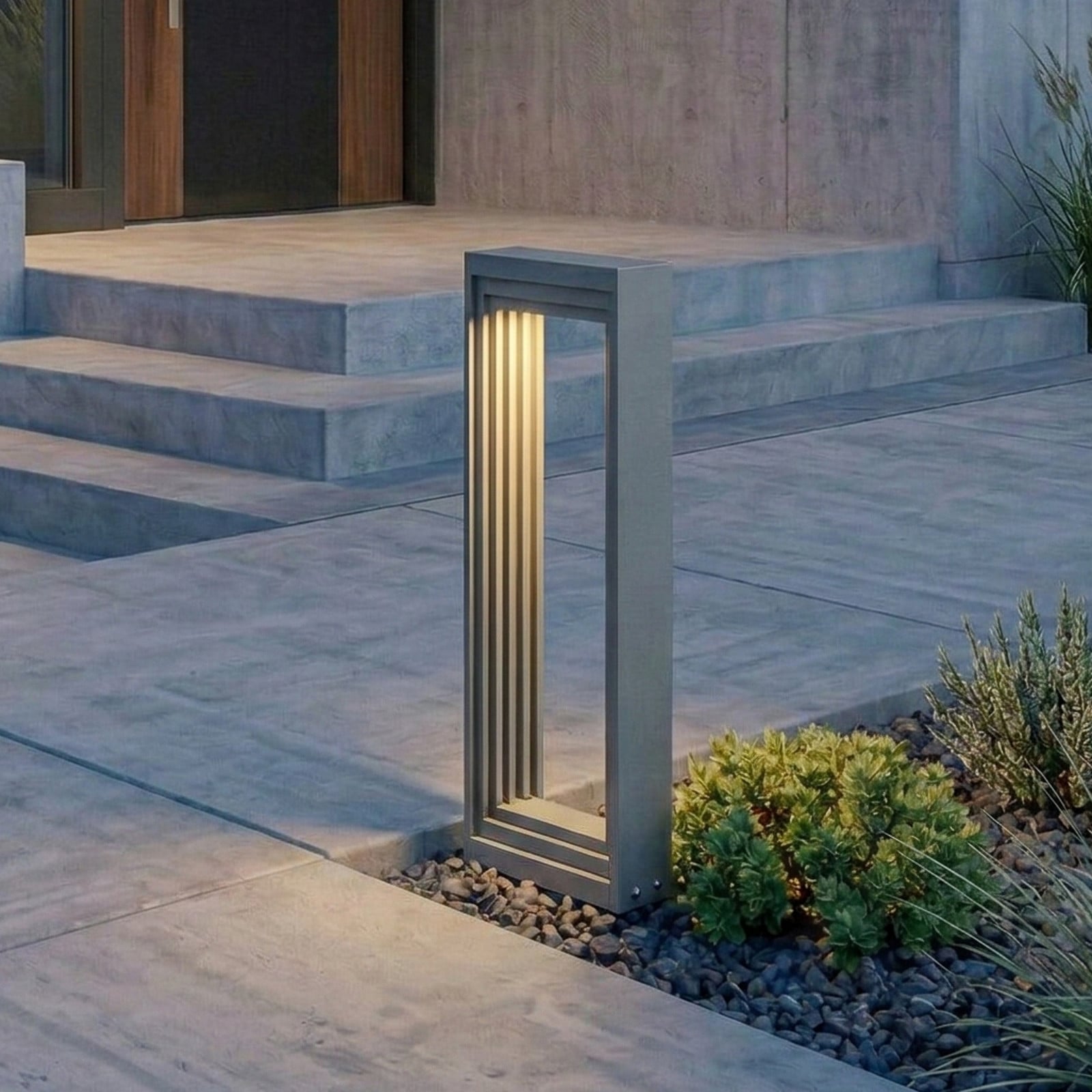 Lámpara sobremuro LED Ashkan, altura 40 cm, antracita, IP65 - Lucande - Moderno - Metal - Angular