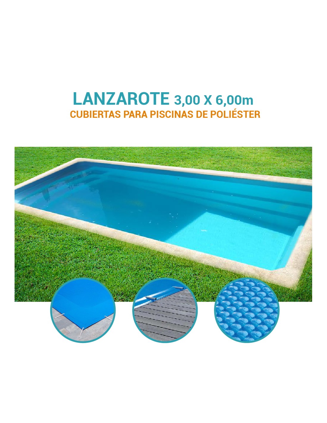 Lanzarote | 3 x 6m | Cubiertas piscina de poliéster Coinpol