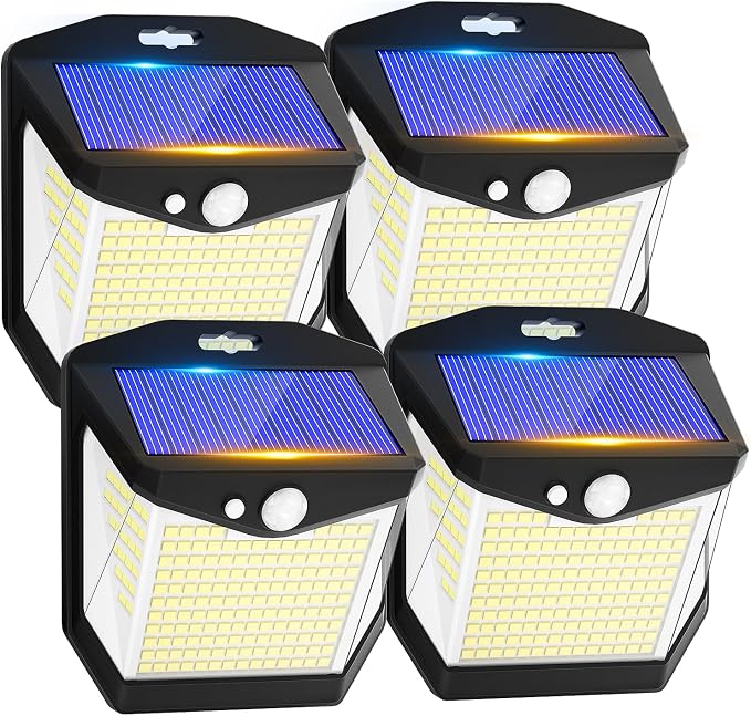 Luz Solar LED Exterior Jardin - 248 LED Luces Solares Sensor de Movimiento