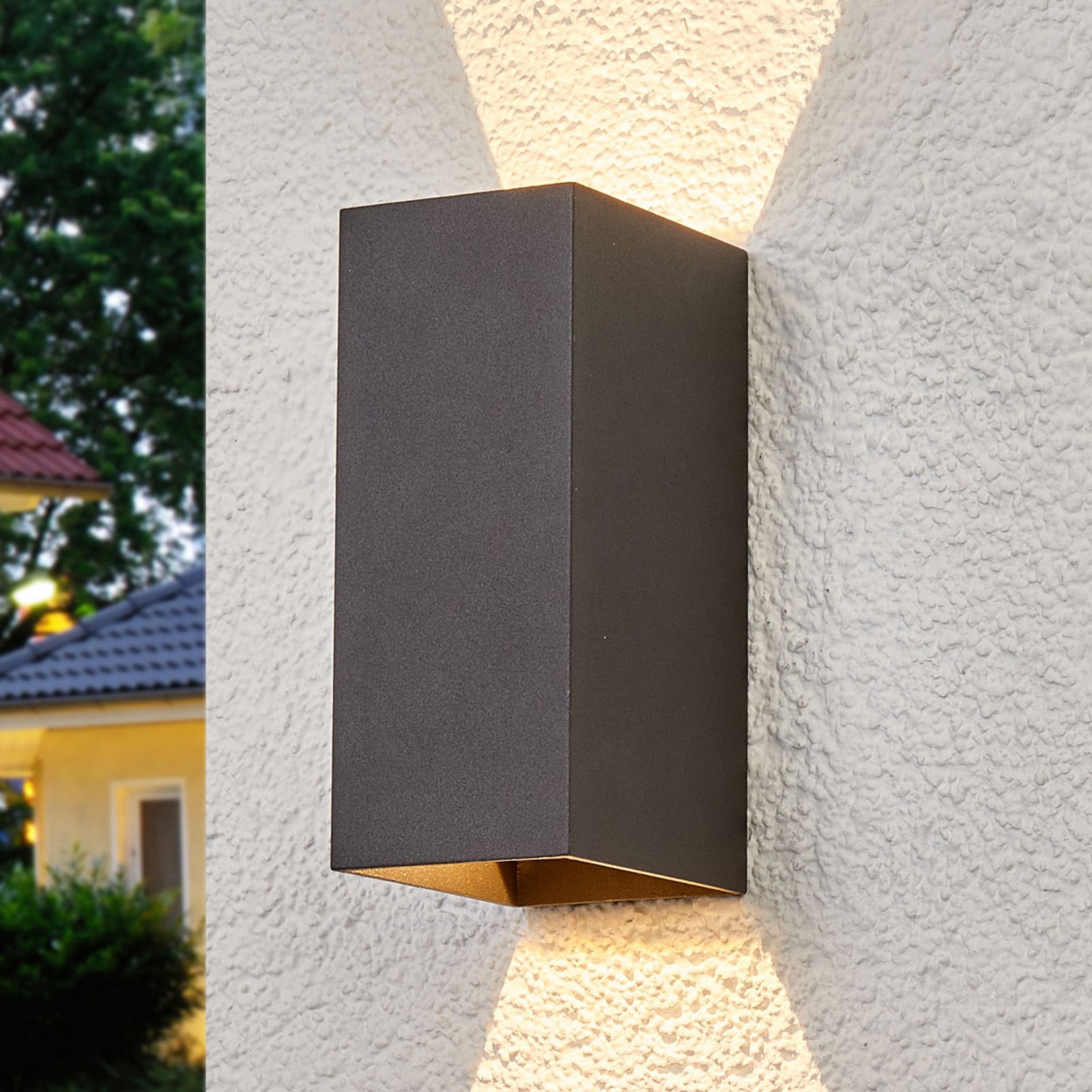 Mikka Aplique Exterior IP54 Dark Grey - Lucande - Terraza - Moderno - Metal - Angular