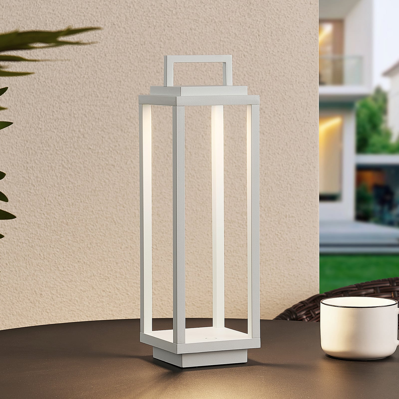 Mirina Portable Lámpara Exterior White - Lucande - Moderno - Metal - Farol