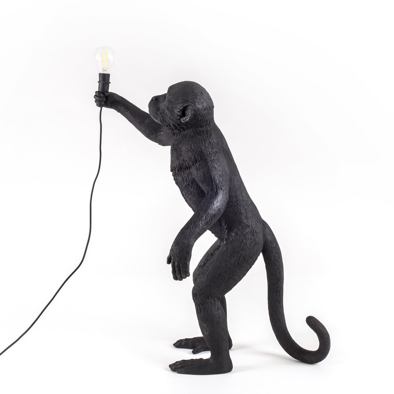 Monkey Stying Lámpara Exterior de Sobremesa Negro - Seletti Monkey Lamp - Diseño - Plástico