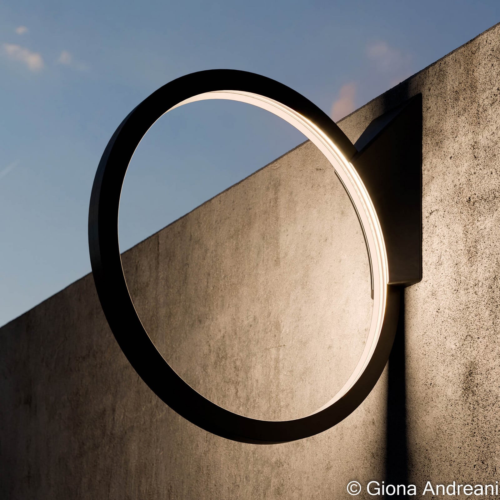 O 45 F/W Aplique de exterior/lámpara de pie, color negro - Artemide - Diseño - Metal