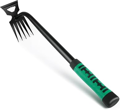 OFFCUP Extractor Malas Hierbas, Desbrozadora Manual 5 Dientes, 1pcs Desmalezador, Herramientas para Eliminar Malas Hierbas Jardineria para Césped, Terrazas y Patios