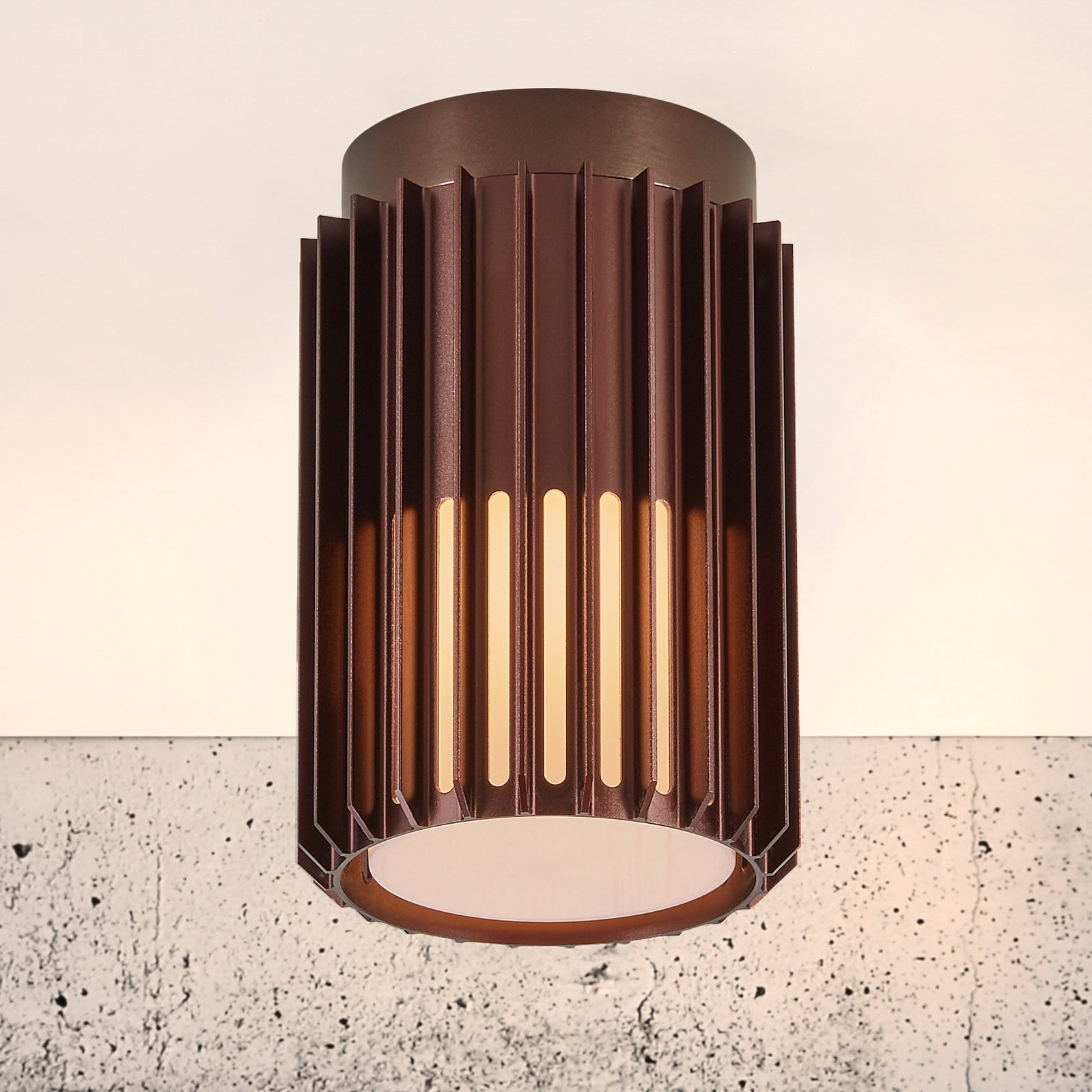 Plafón para exterior Aludra Seaside Brown Metallic - Nordlux - Terraza - Diseño - Aluminio - Redonda