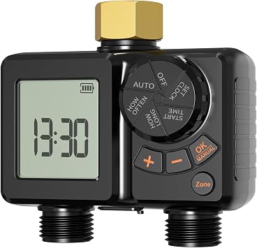 Programador Riego 2 Salidas, Riego Automático a Pilas con Retardo y LCD